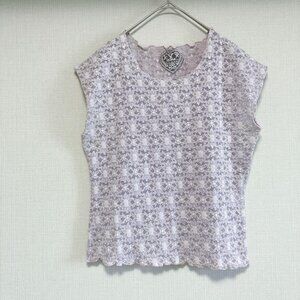 Ladies Sleeveless Lace Shirt Purple